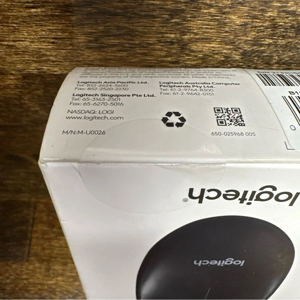 Logitech B100 (910-001439) Optical USB Mouse New In Box